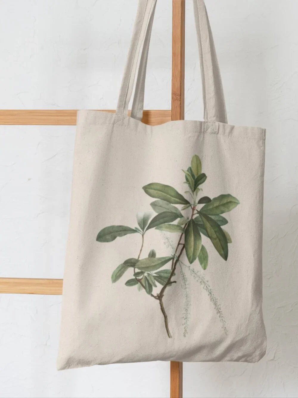 Swamp Titi Vintage Floral Print Graphic Canvas Tote Bag